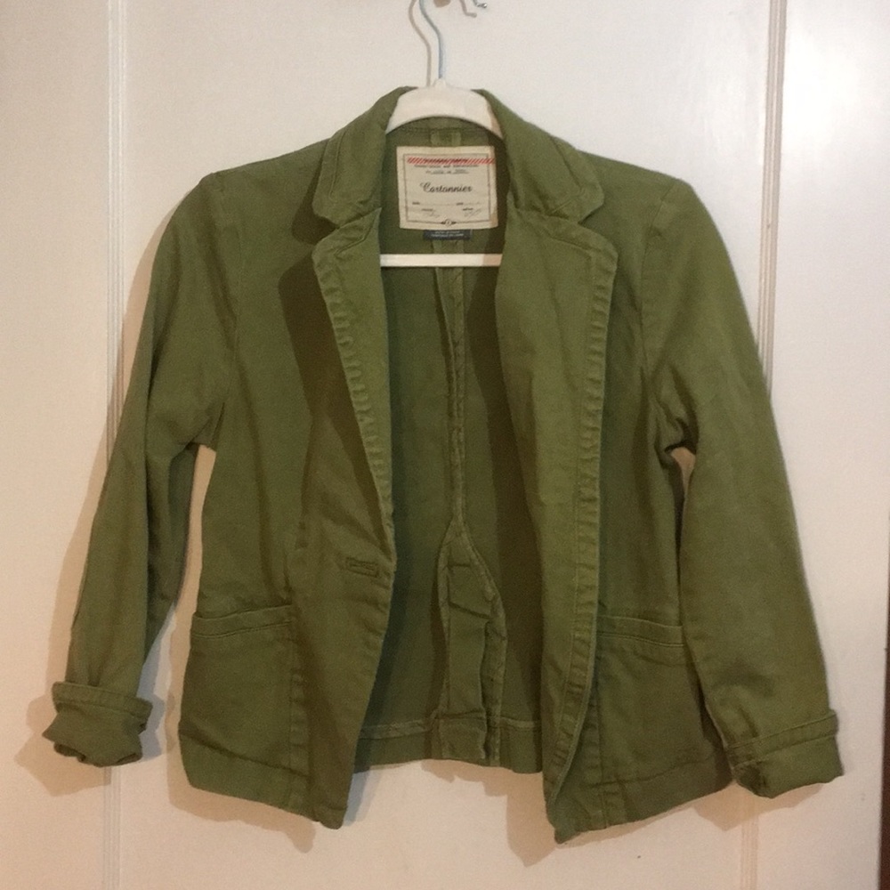 Olive Anthropologie blazer